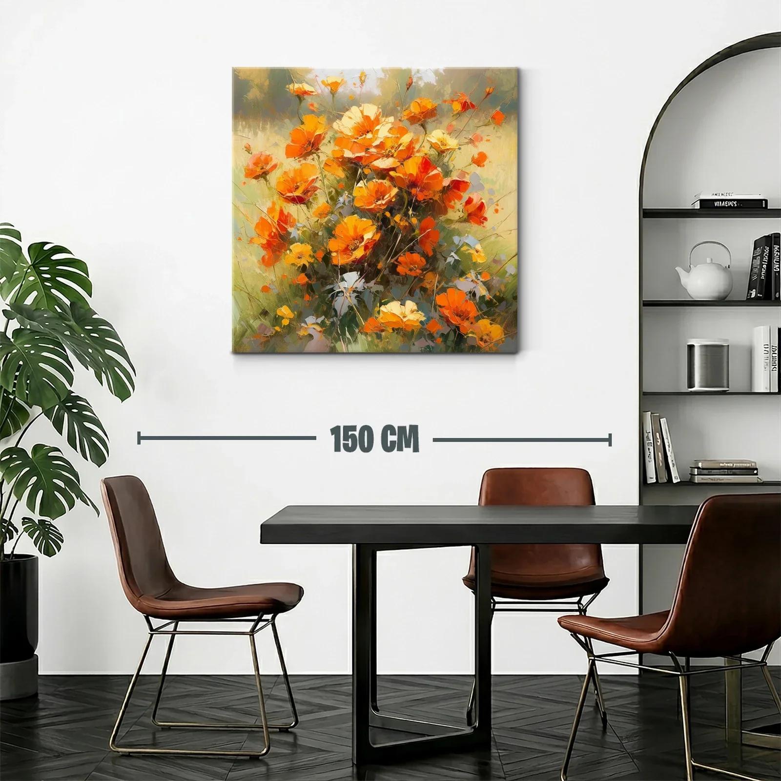 Cuadro floral con vibrantes tonos naranjas y amarillos — miniatura 2