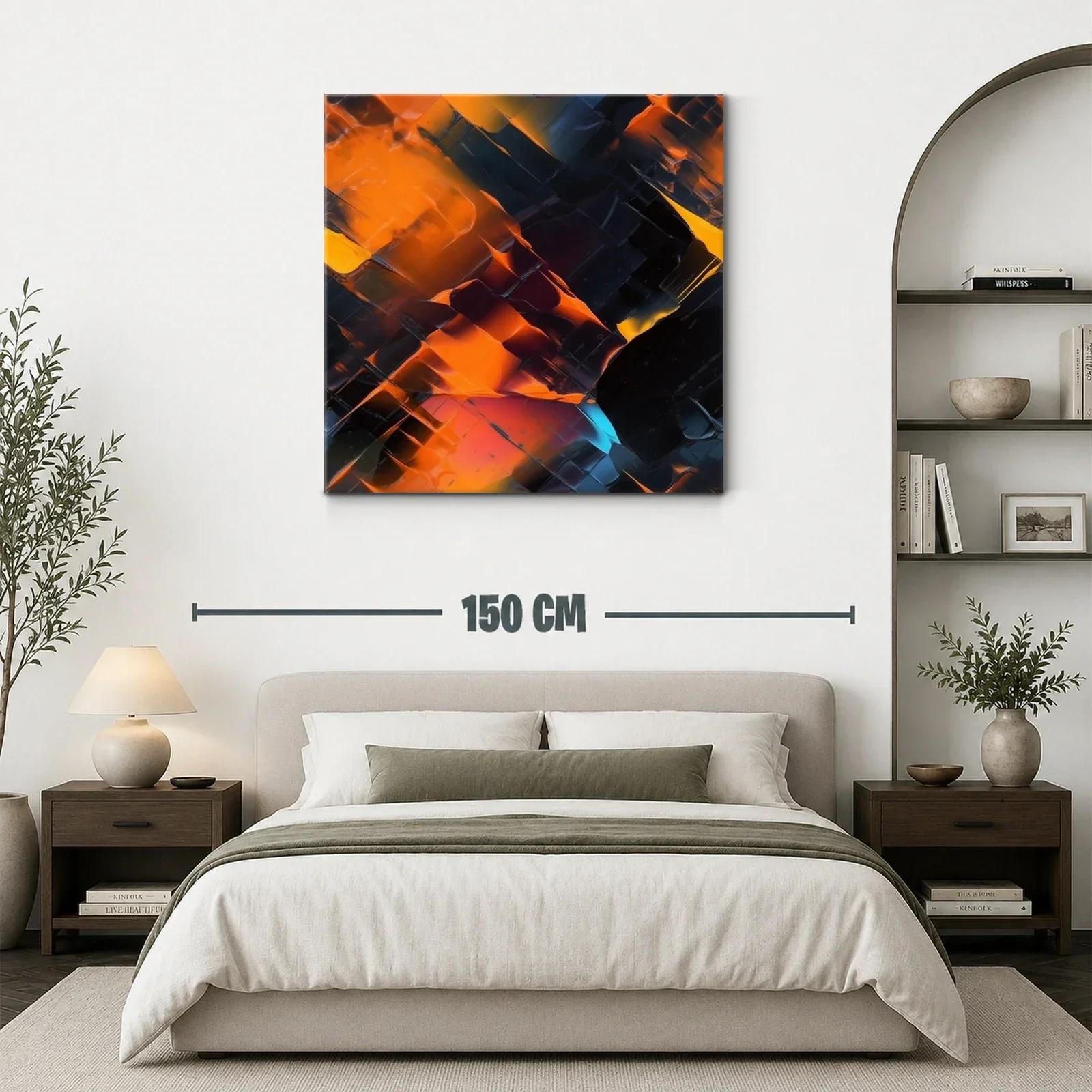 Abstracción vibrante en tonos cálidos y oscuros — miniatura 3