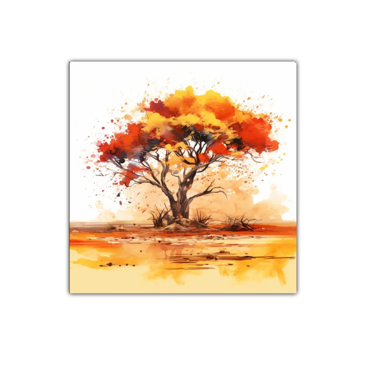 Árbol de otoño vibrante con tonos anaranjados y amarillos — imagen principal