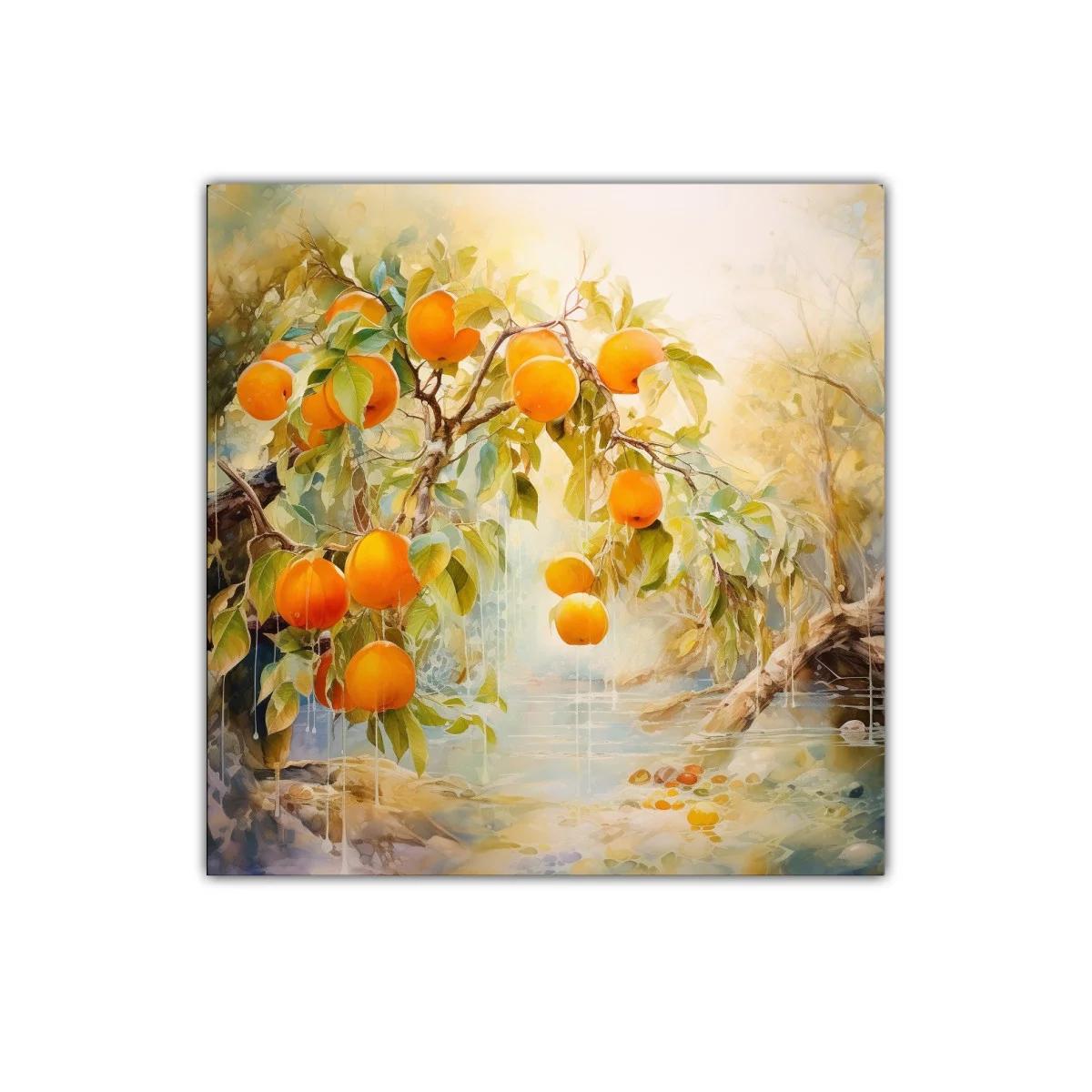 Rama de duraznos maduros en entorno natural sereno — imagen principal