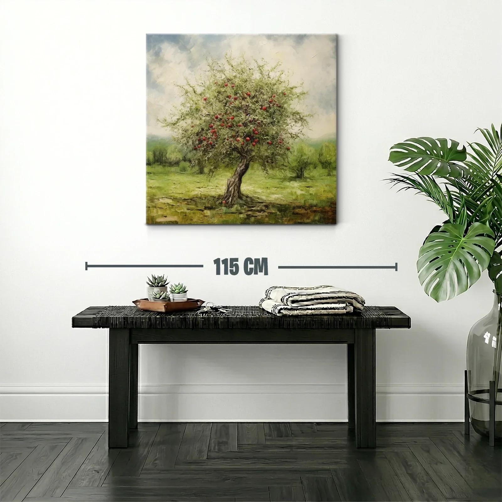 Árbol frutal con manzanas rojas en paisaje natural — miniatura 2