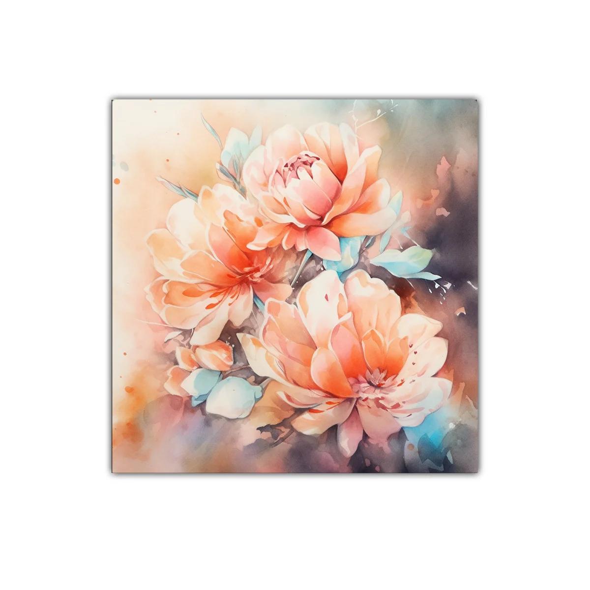 Cuadro floral en tonos cálidos y suaves para decoración elegante