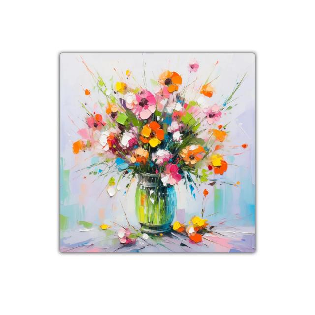 Ramo vibrante de flores con colores cálidos y frescos