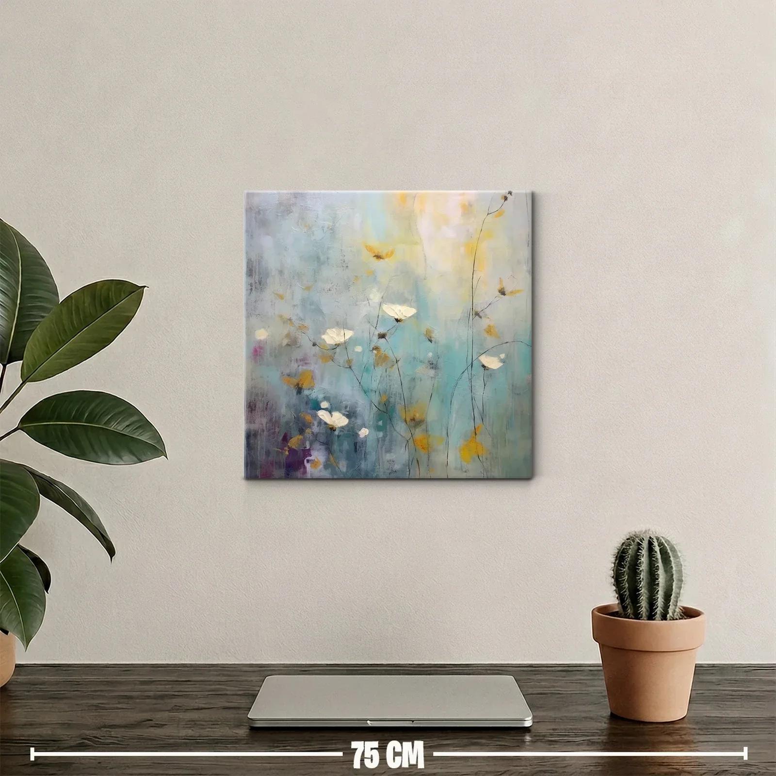 Cuadro floral abstracto en tonos suaves y relajantes — miniatura 2
