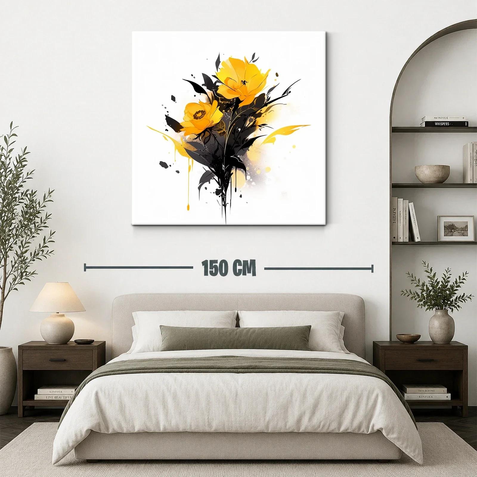 Flores amarillas con contrastes oscuros y estilo moderno — miniatura 3