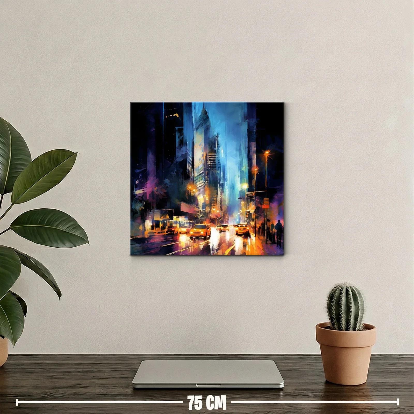 Atardecer vibrante en ciudad con luces y movimiento nocturno — miniatura 2