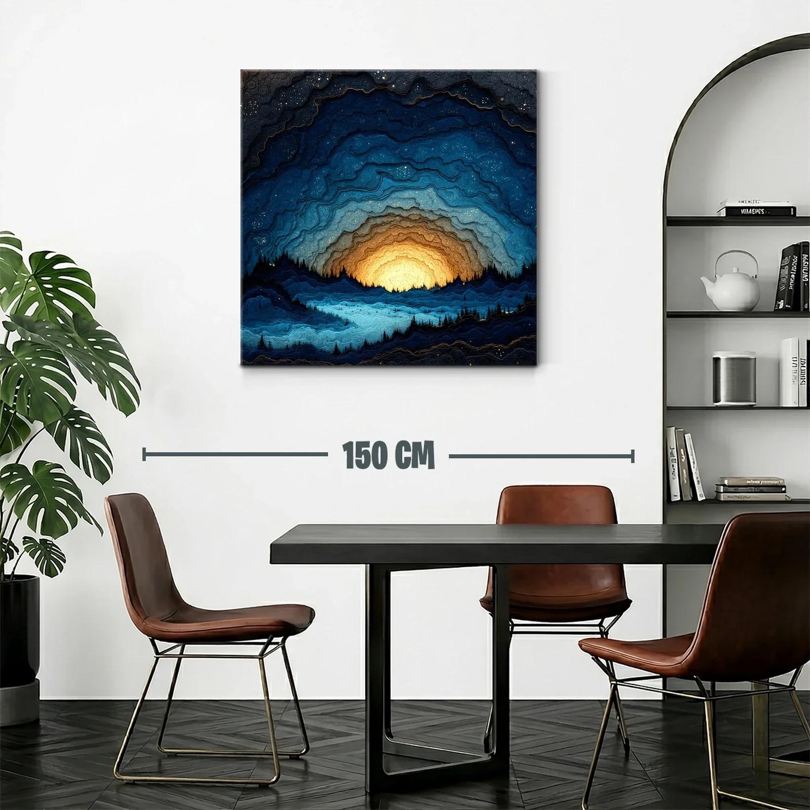 Atardecer estrellado en montañas onduladas azuladas — miniatura 2