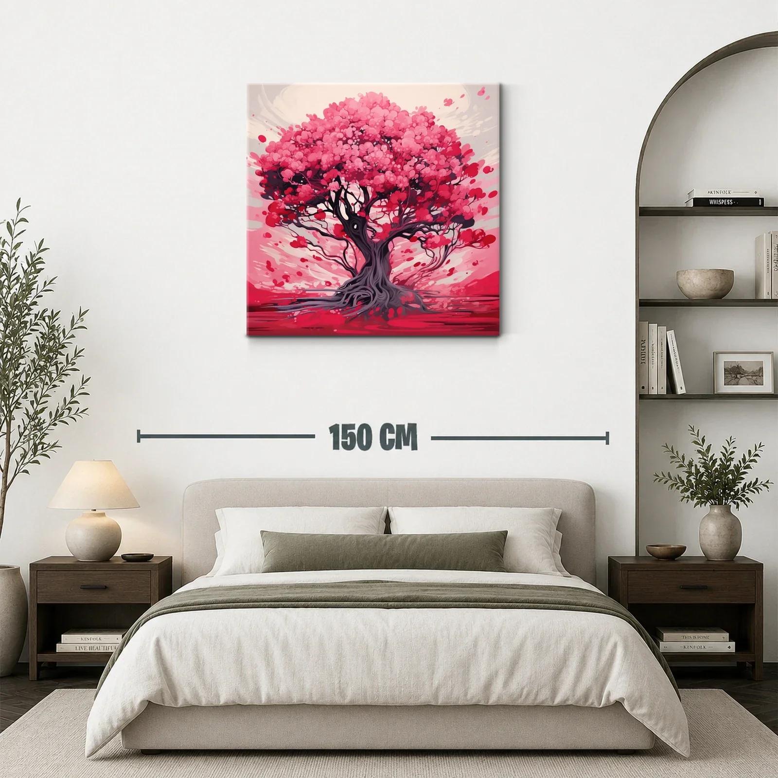 Árbol vibrante con tonos rosas y rojos intensos — miniatura 3