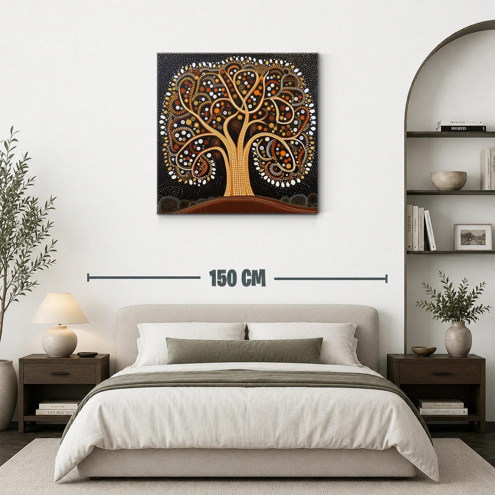 Árbol con patrones de puntos en tonos tierra y negro — miniatura 3