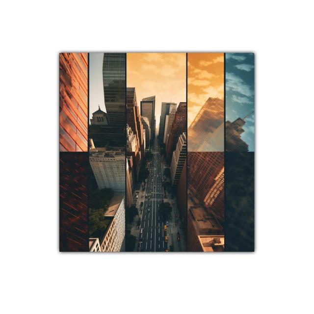 Vista urbana moderna en tonos cálidos y urbanos