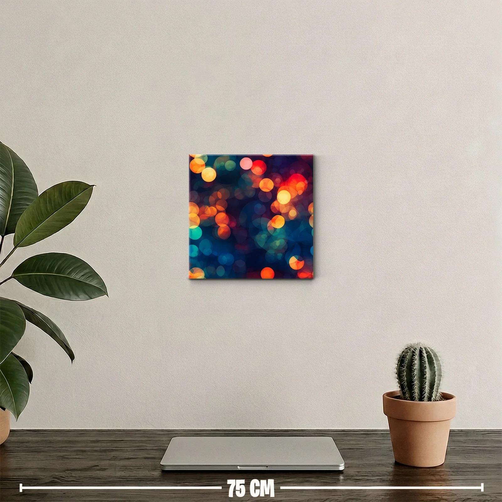 Cuadro decorativo con luces difusas en tonos cálidos y fríos — miniatura 2