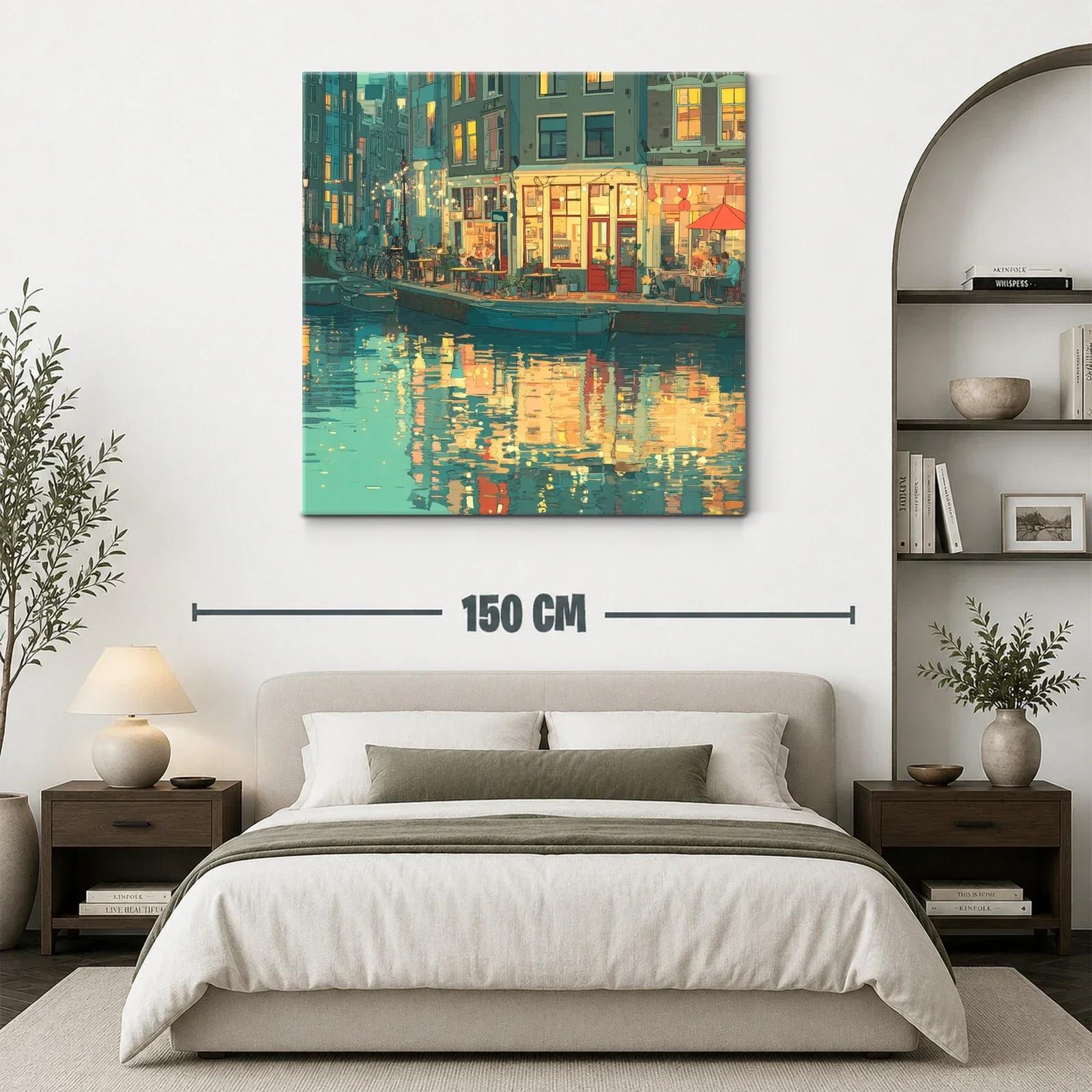 Encanto nocturno de un canal europeo iluminado — miniatura 3