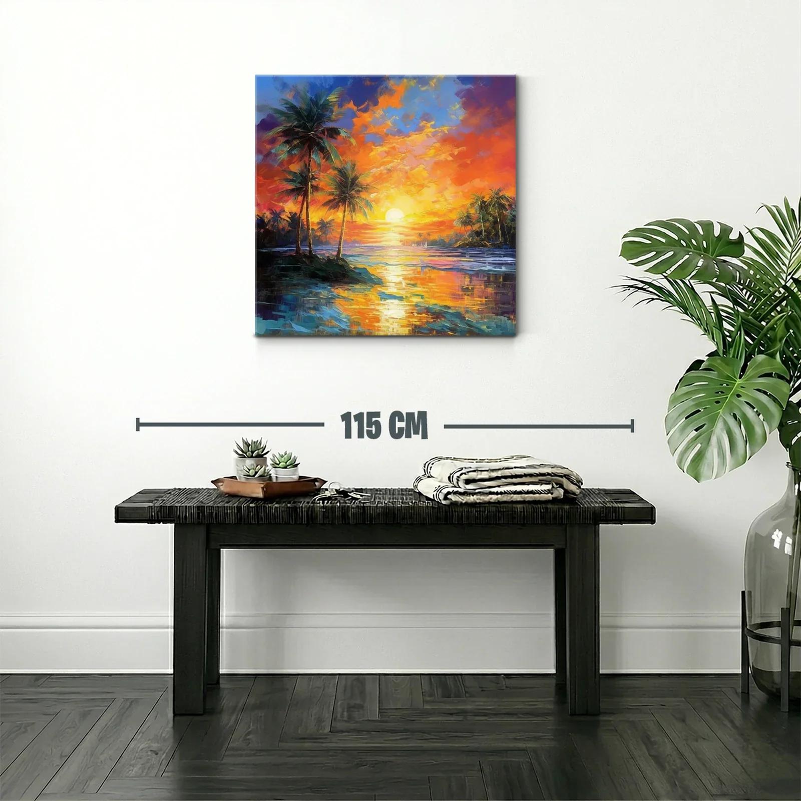 Atardecer tropical con palmeras y reflejos vibrantes — miniatura 2