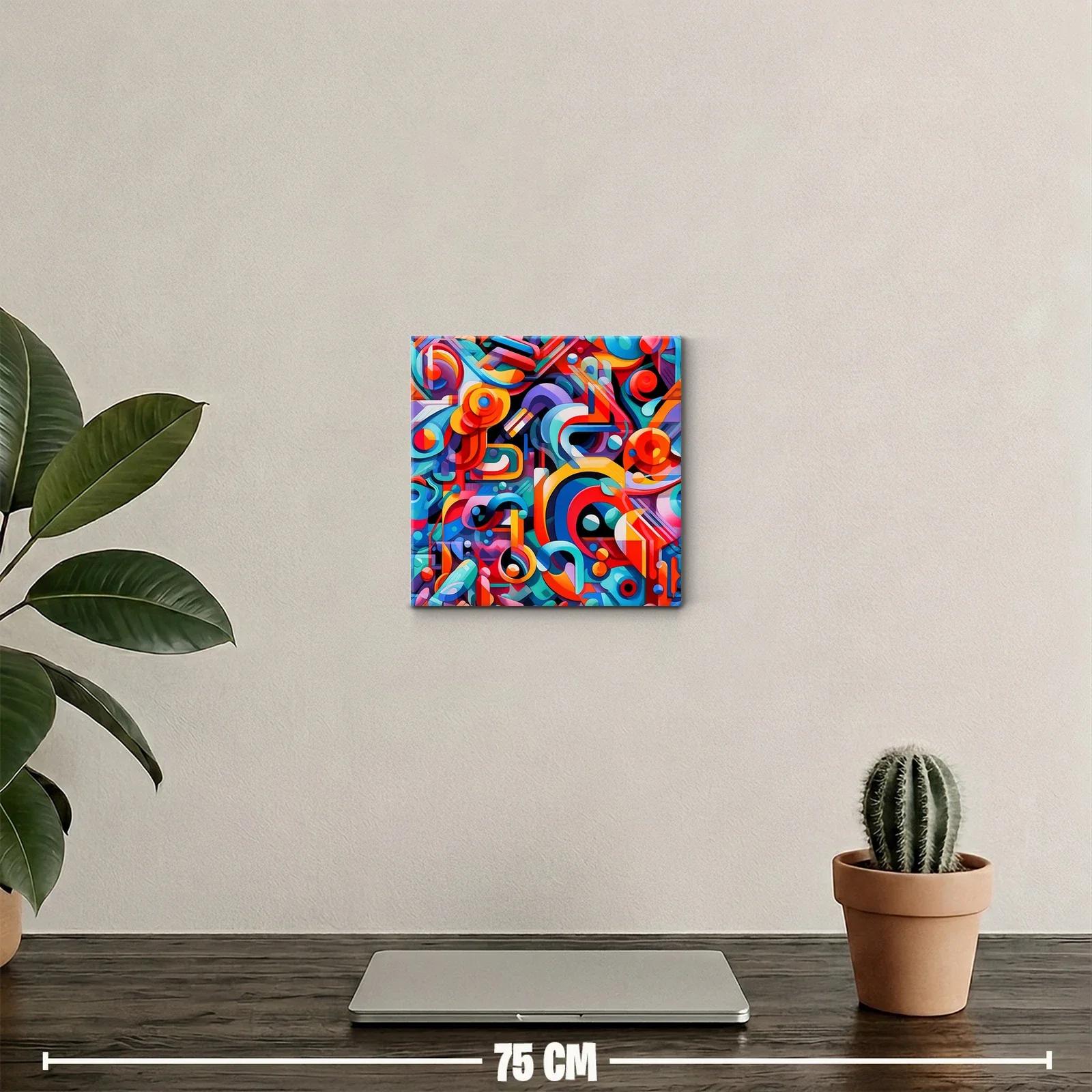 Original composición abstracta con formas y color vibrantes — miniatura 2