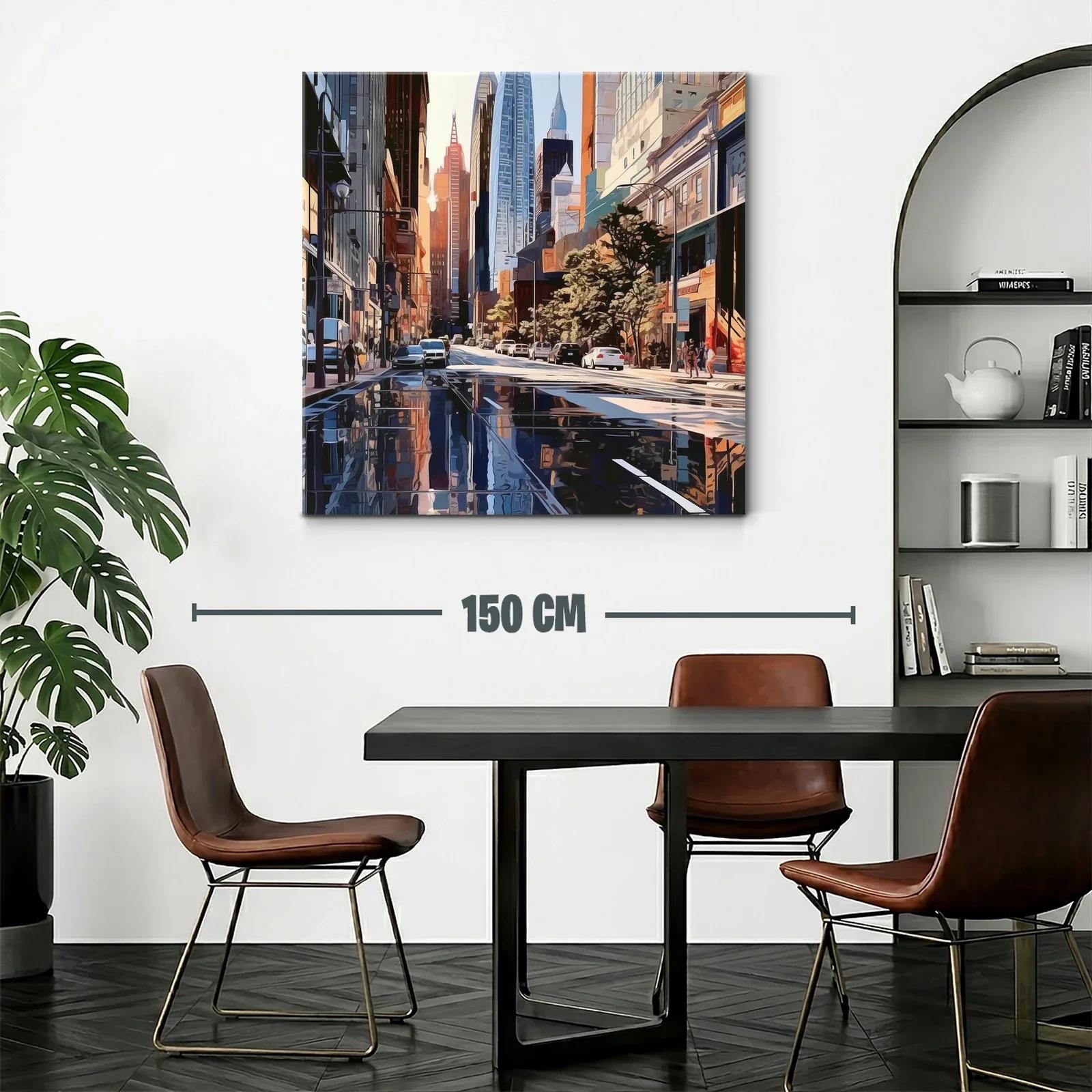 Paisaje urbano al atardecer con reflejos vibrantes — miniatura 2