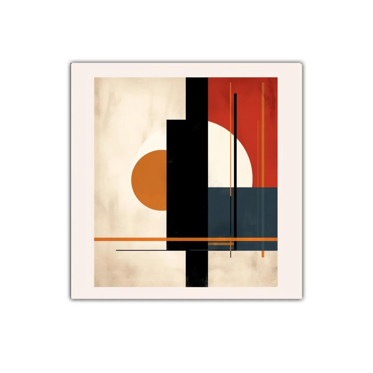 Cuadro abstracto con formas geométricas en tonos cálidos — imagen principal