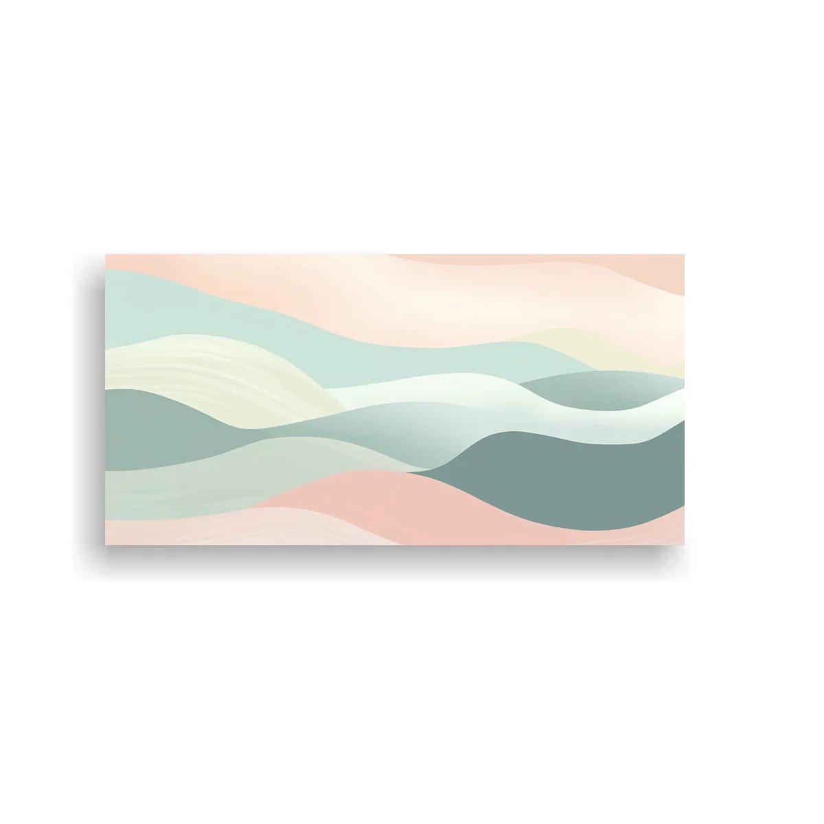 Cuadro ondas abstractas en capas pastel