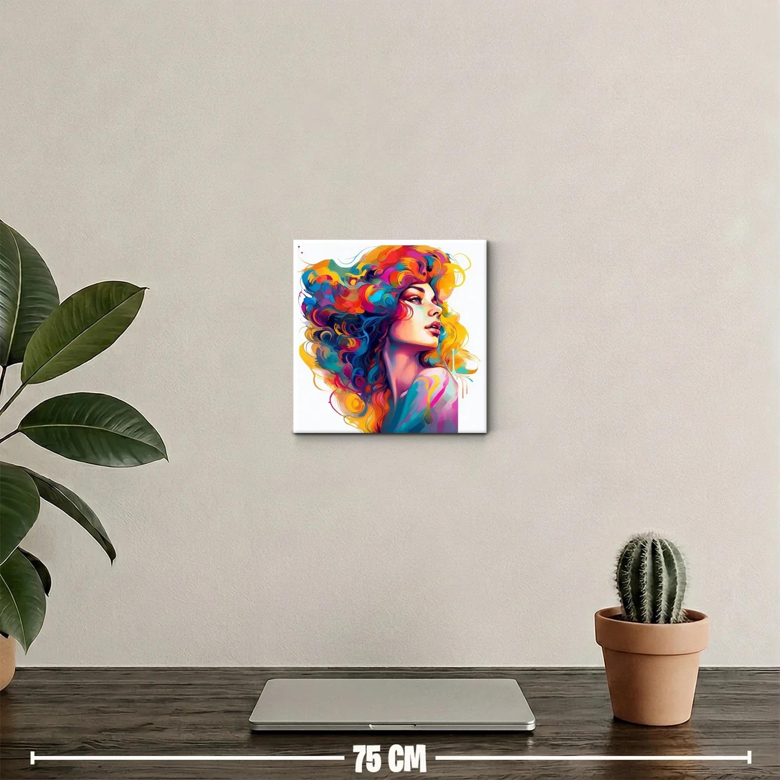 Retrato femenino con explosión de colores vibrantes — miniatura 2