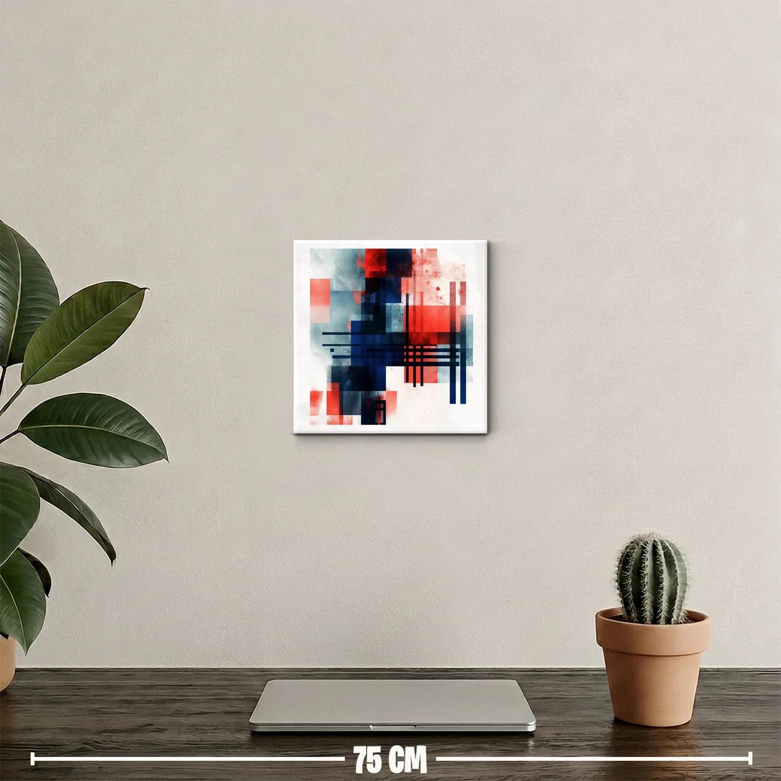 Composición geométrica con tonos rojos y azules intensos — miniatura 2