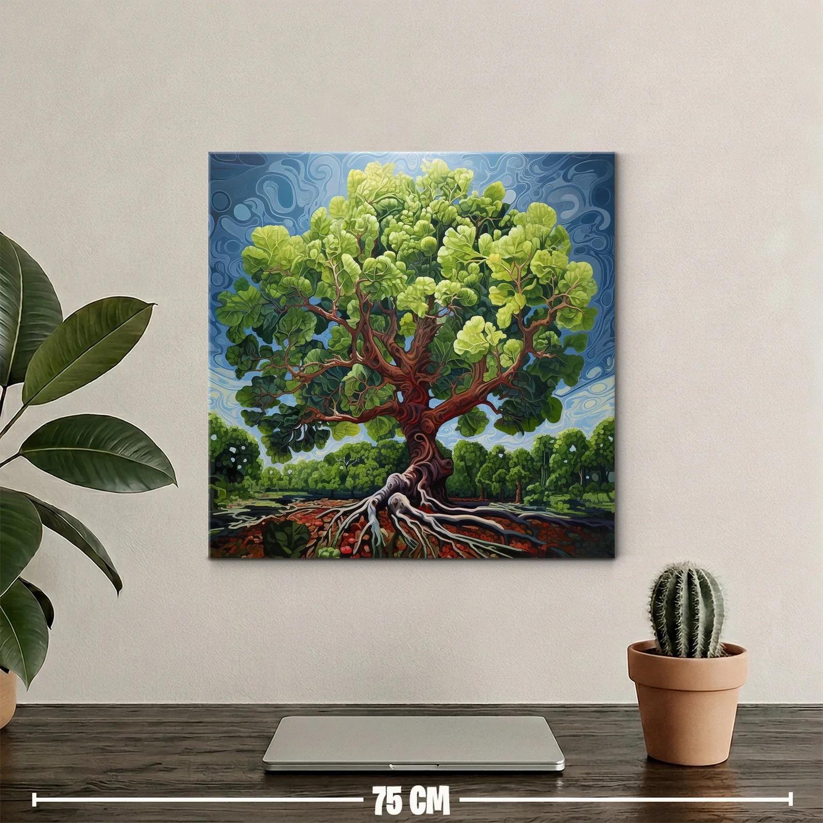 Árbol vibrante con raíces expuestas y follaje exuberante — miniatura 2