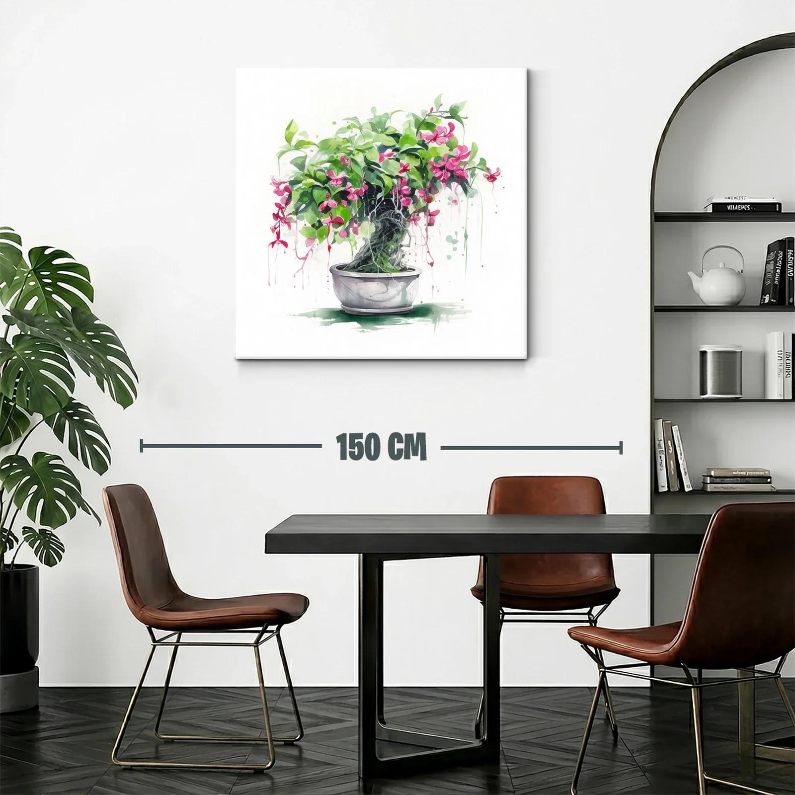 Bonsái con flores rosas y follaje exuberante — miniatura 2