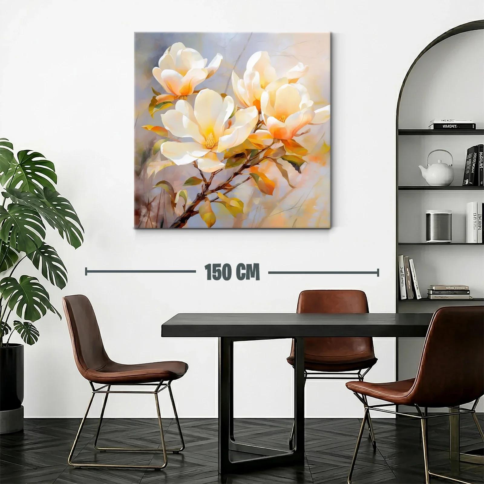 Cuadro de flores magnolias en tonos cálidos y suaves — miniatura 2