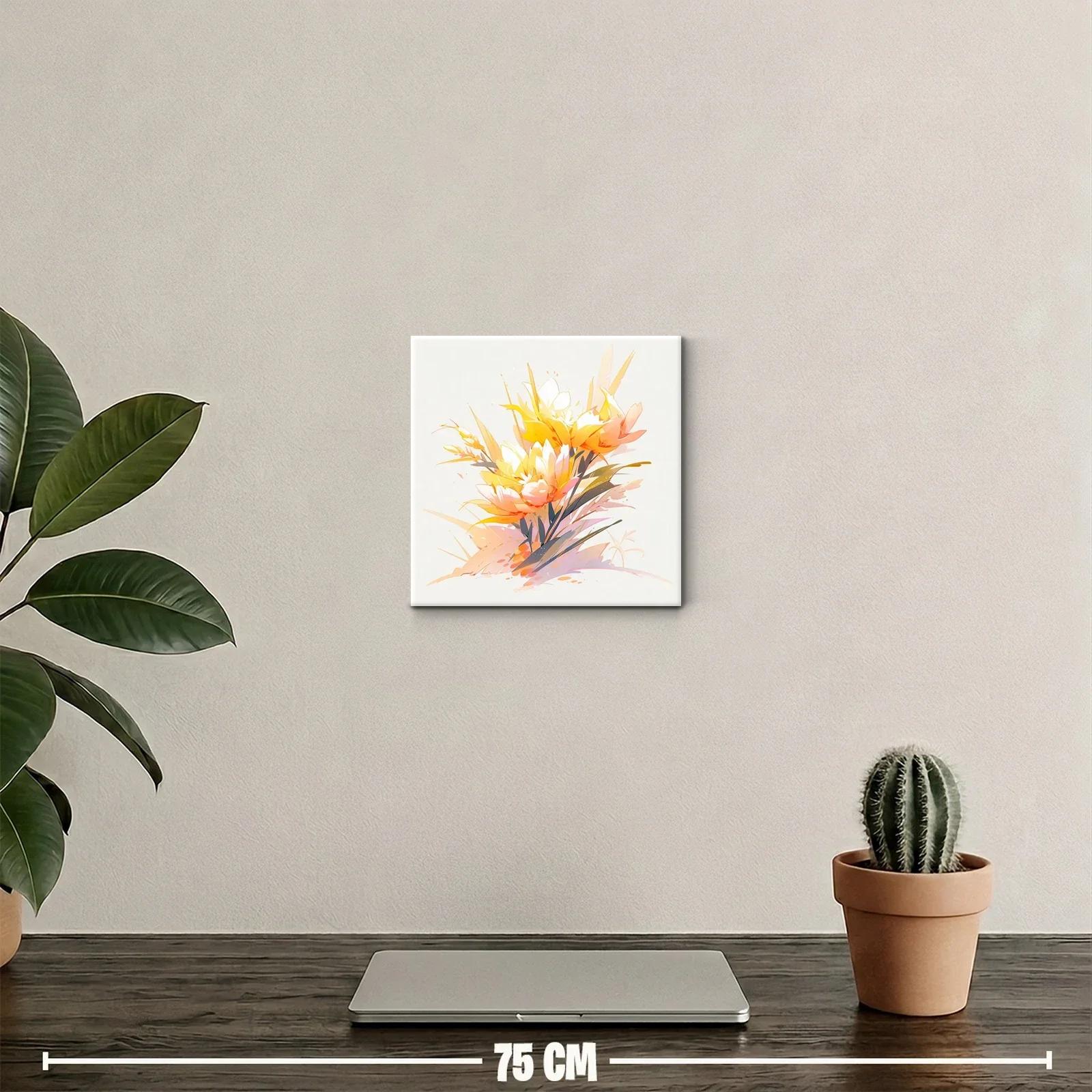 Cuadro Floral con Tonos Anaranjados y Amarillos Vibrantes — miniatura 2