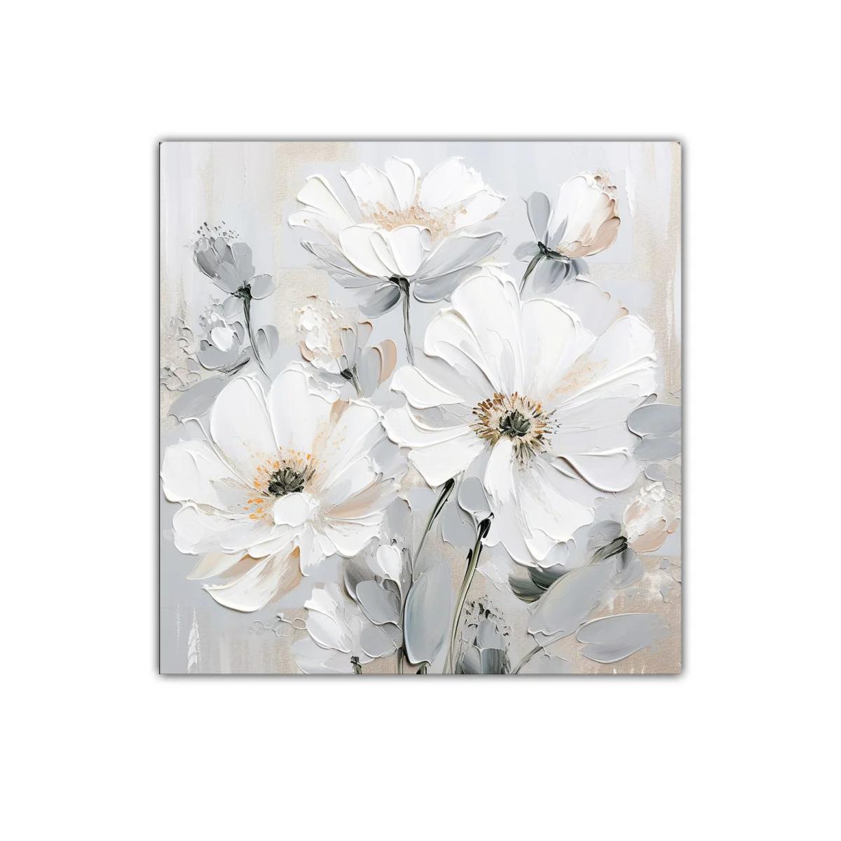 Cuadro decorativo flores blancas suaves y elegantes