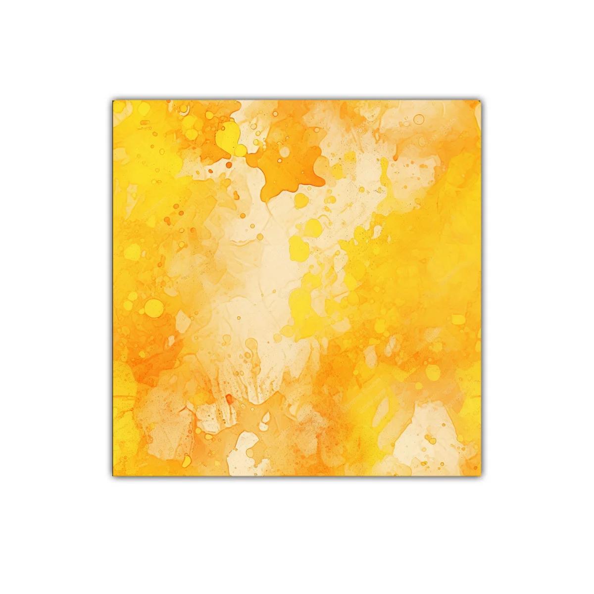 Cuadro abstracto en tonos cálidos amarillos y naranjas