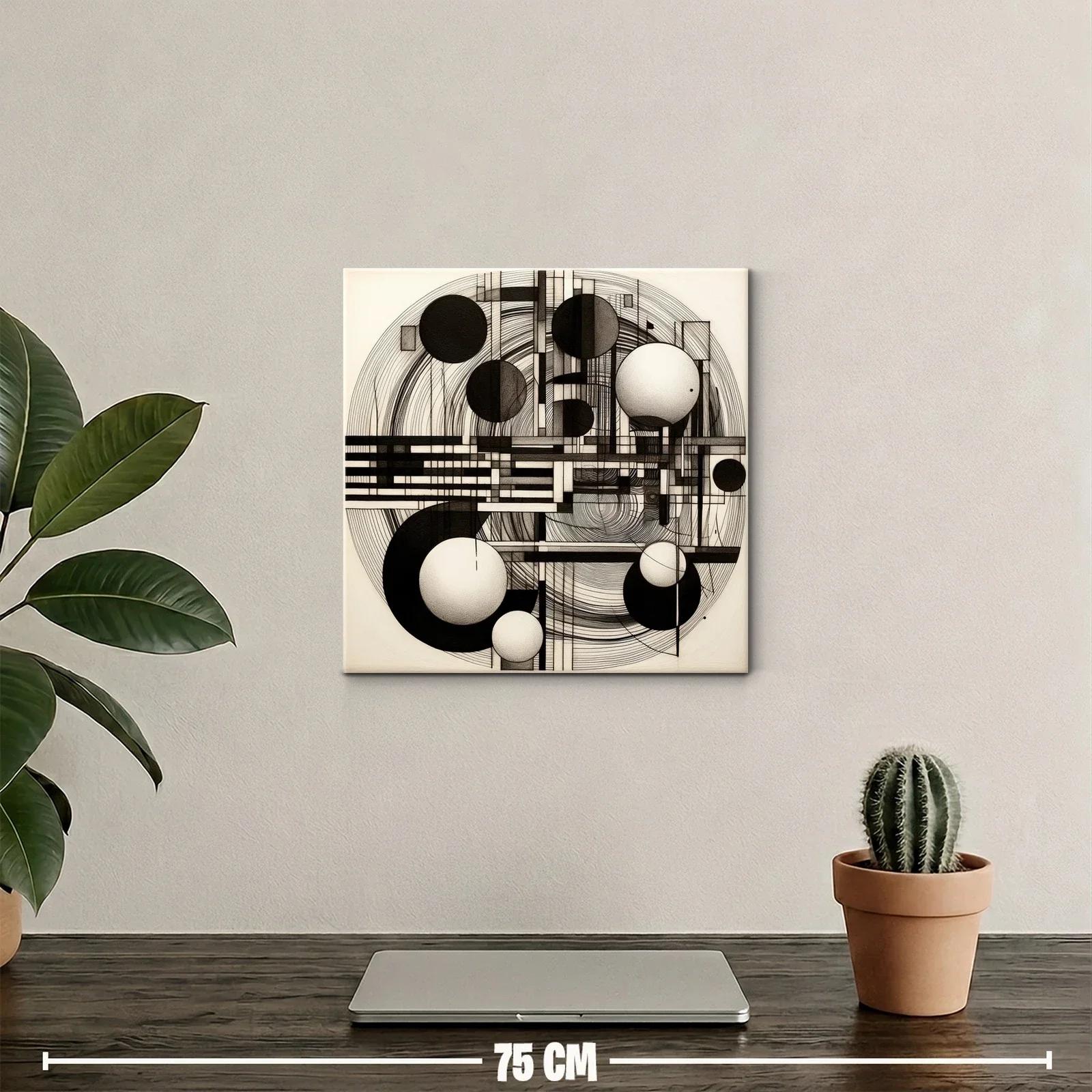 Composición geométrica en blanco y negro para espacios modernos — miniatura 2