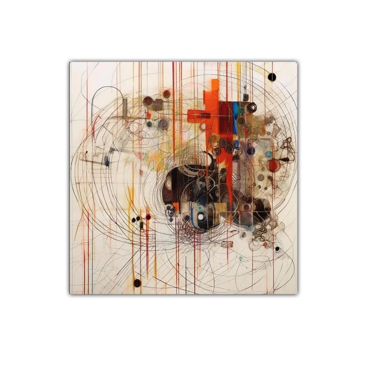 Cuadro decorativo con formas abstractas y líneas orgánicas — imagen principal