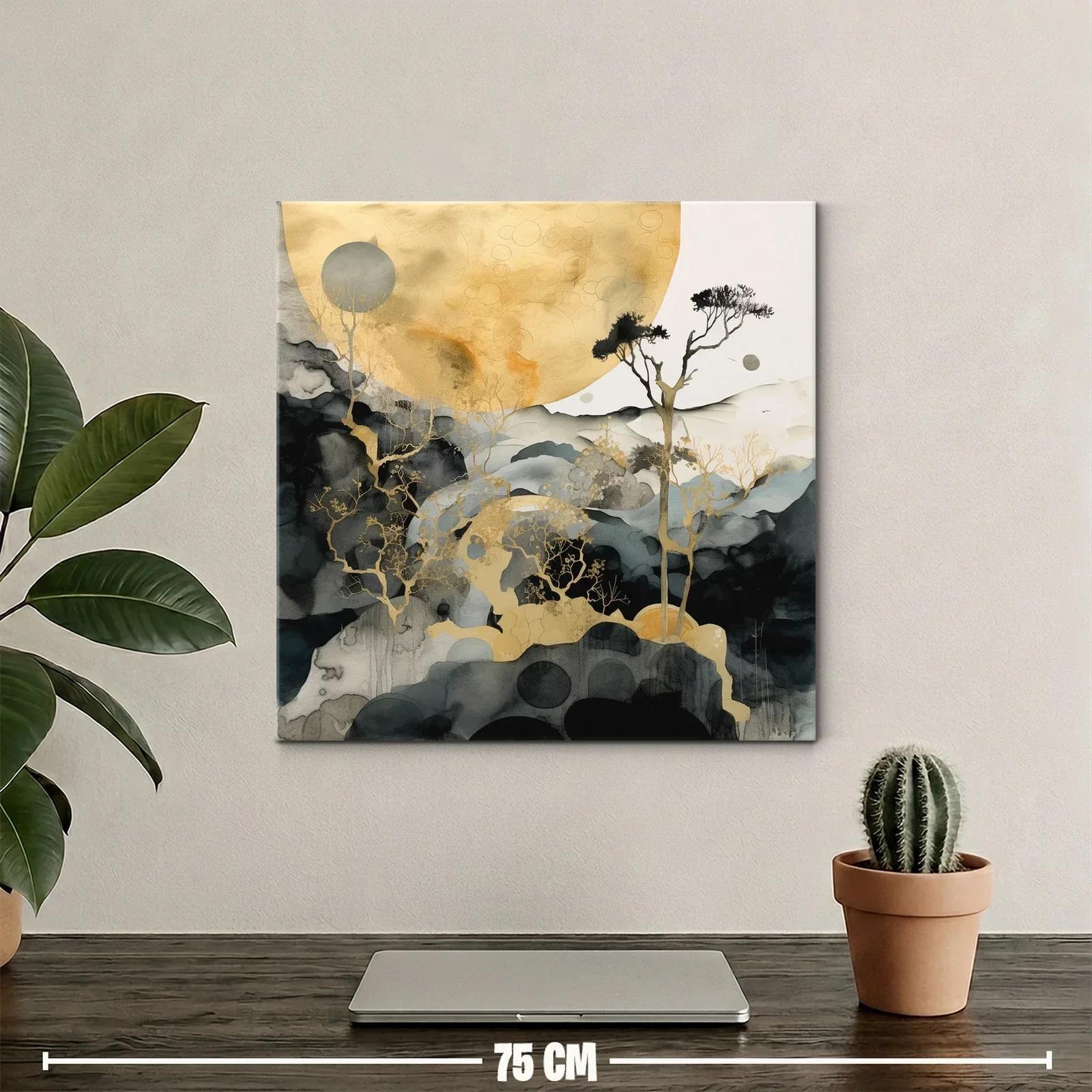 Paisaje onírico con tonos dorados y grisáceos sutiles — miniatura 2