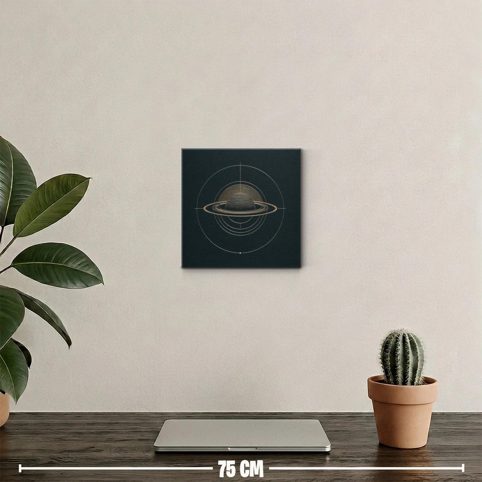 Cuadro decorativo con diseño geométrico planetario elegante — miniatura 2