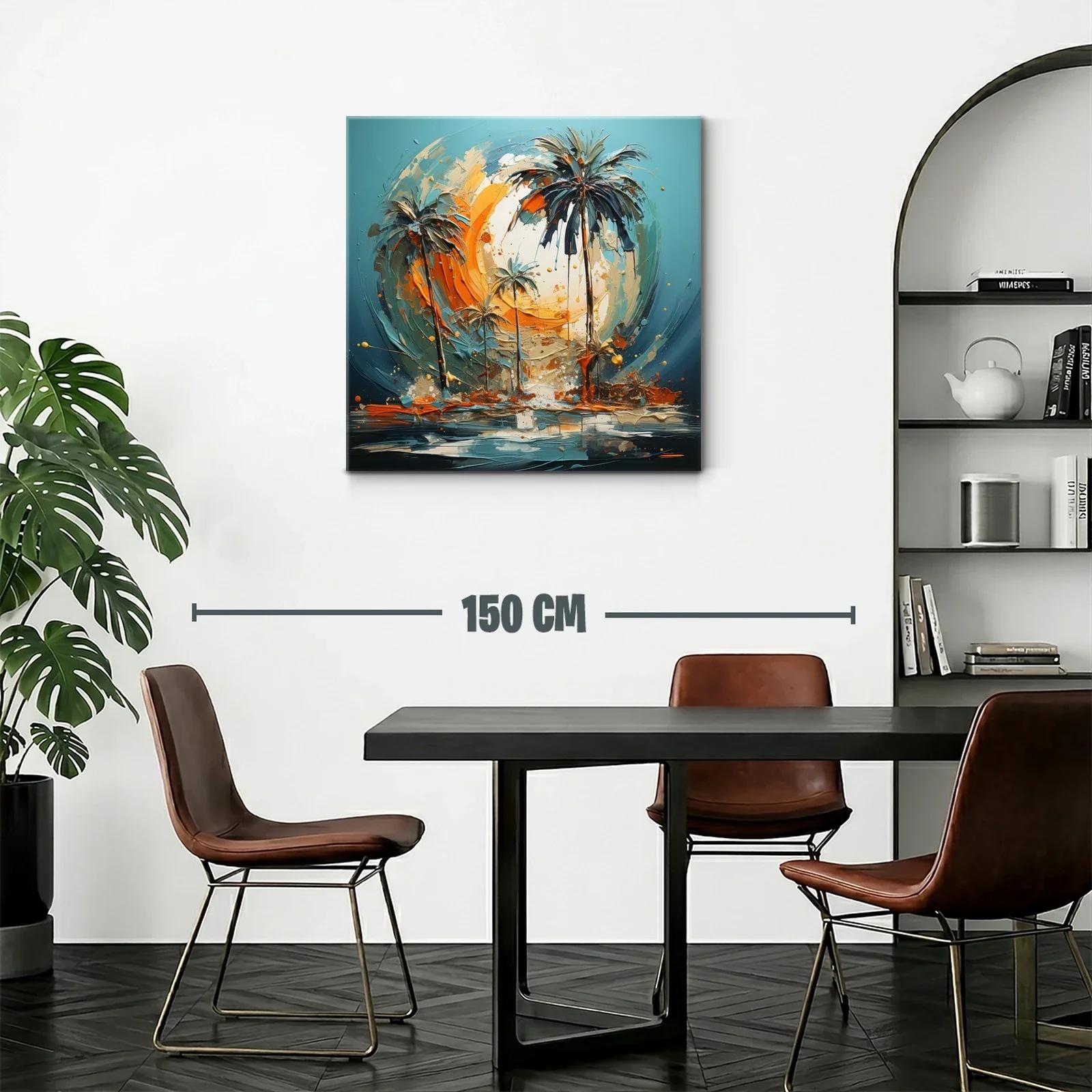 Palmeras vibrantes al atardecer en paisaje tropical — miniatura 2