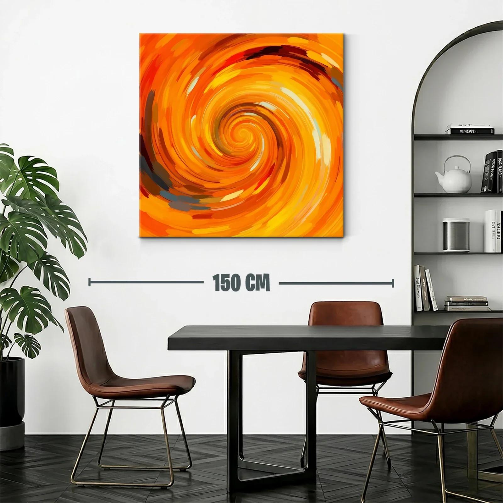 Cuadro abstracto en espiral con tonos cálidos vibrantes — miniatura 2