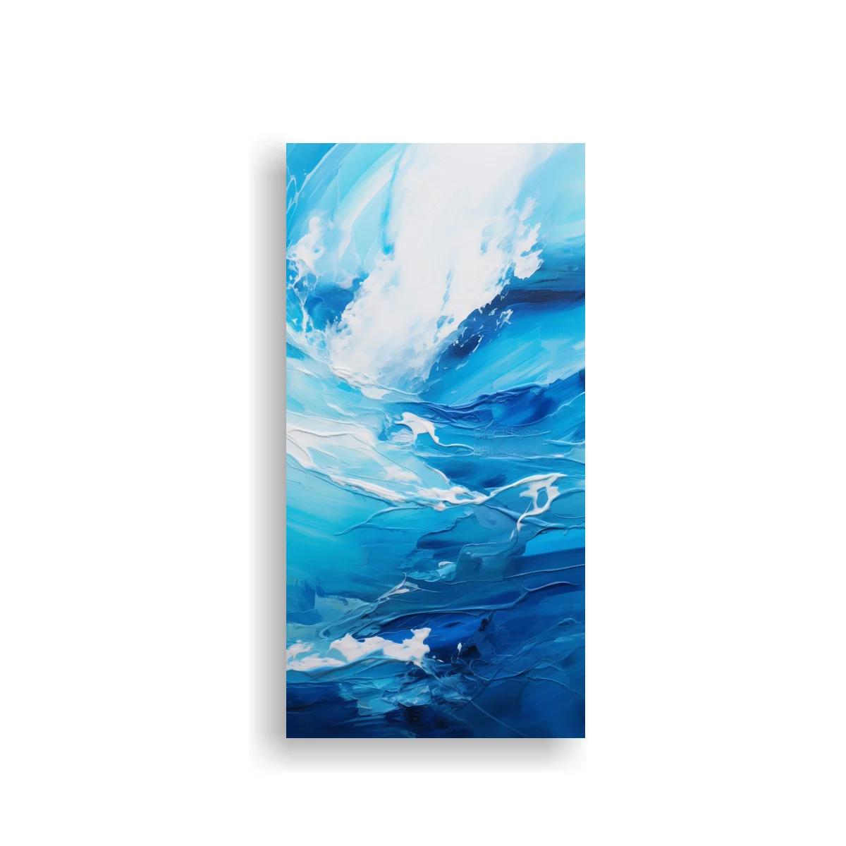 Cuadro ola marina en azul y espuma blanca — imagen principal