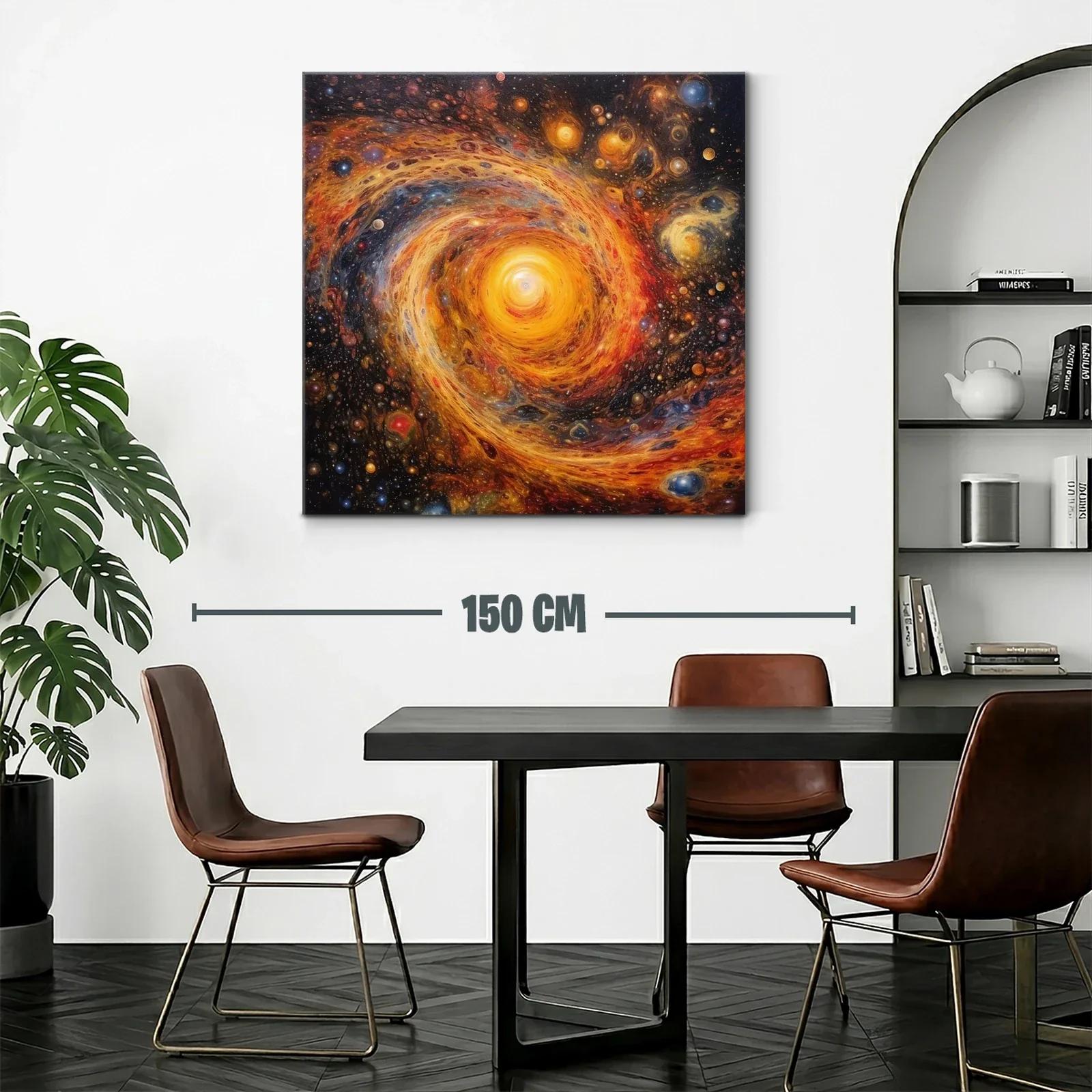 Cuadro con espiral cósmica de vibrantes tonos cálidos y fríos — miniatura 2