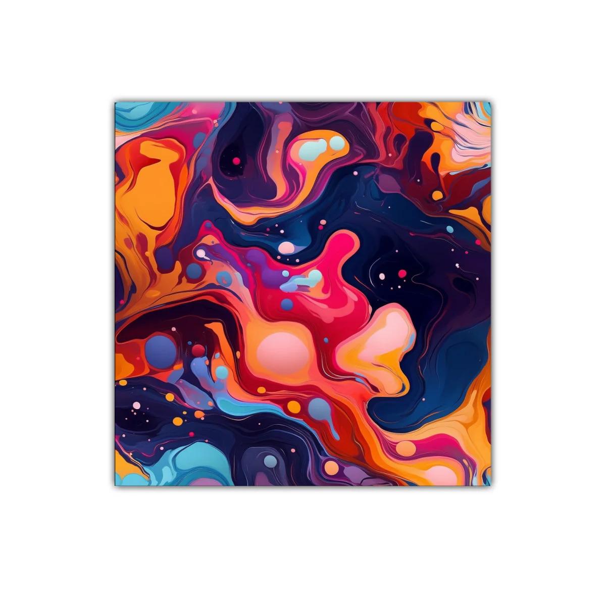 Cuadro abstracto con explosión de colores vibrantes