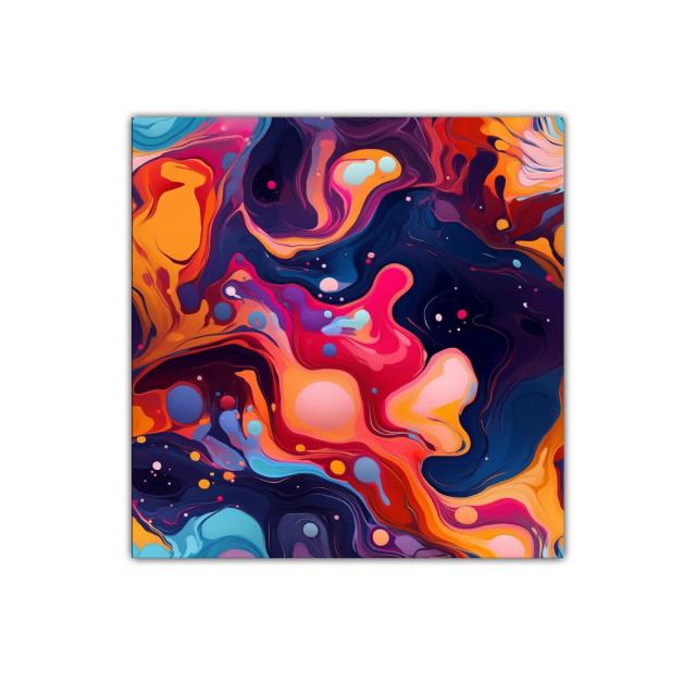 Cuadro abstracto con explosión de colores vibrantes