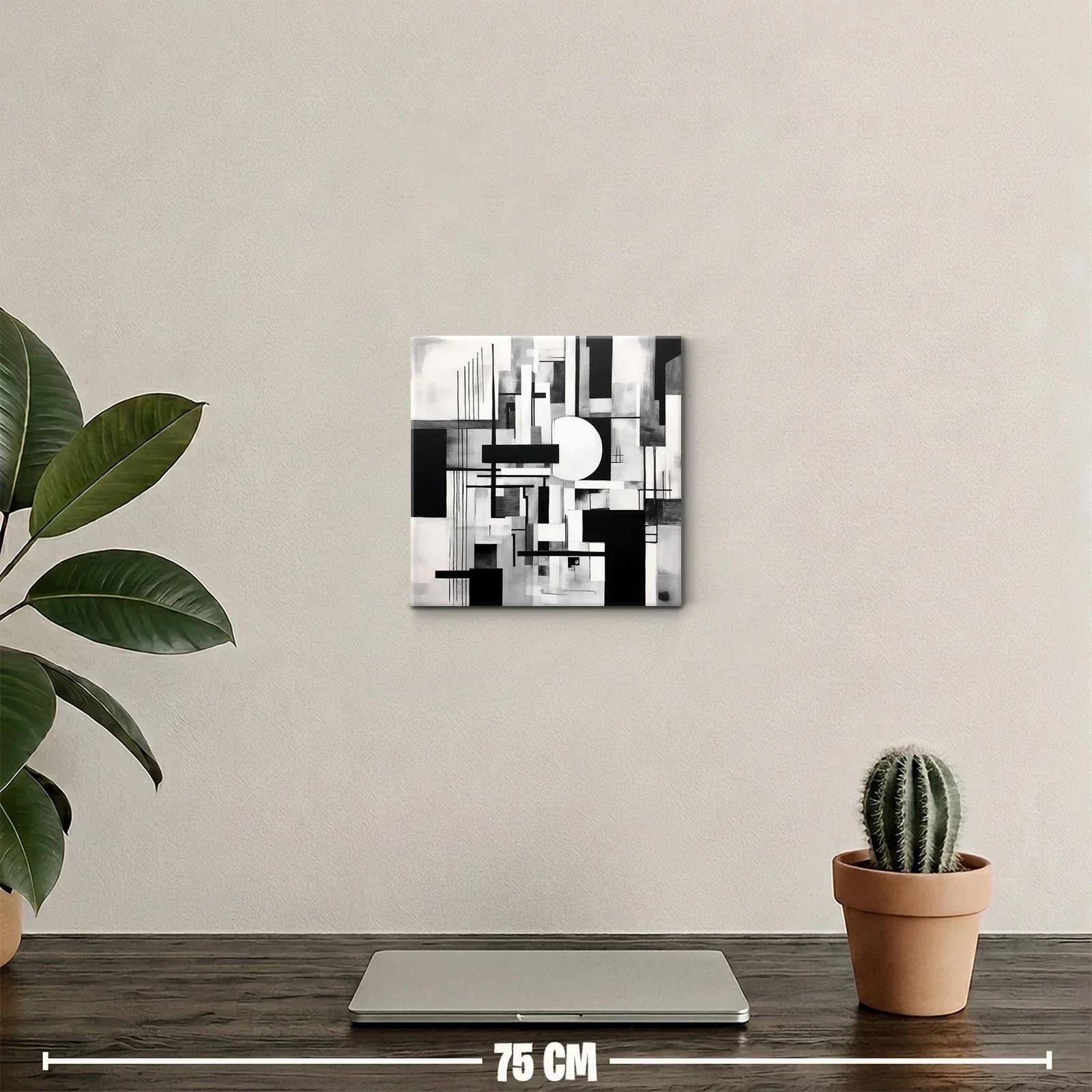 Composición abstracta en blanco y negro geométrica y elegante — miniatura 2