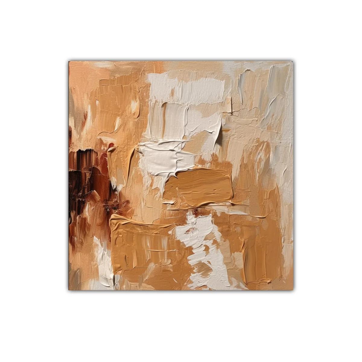 Cuadro abstracto con tonos cálidos y textura marcada