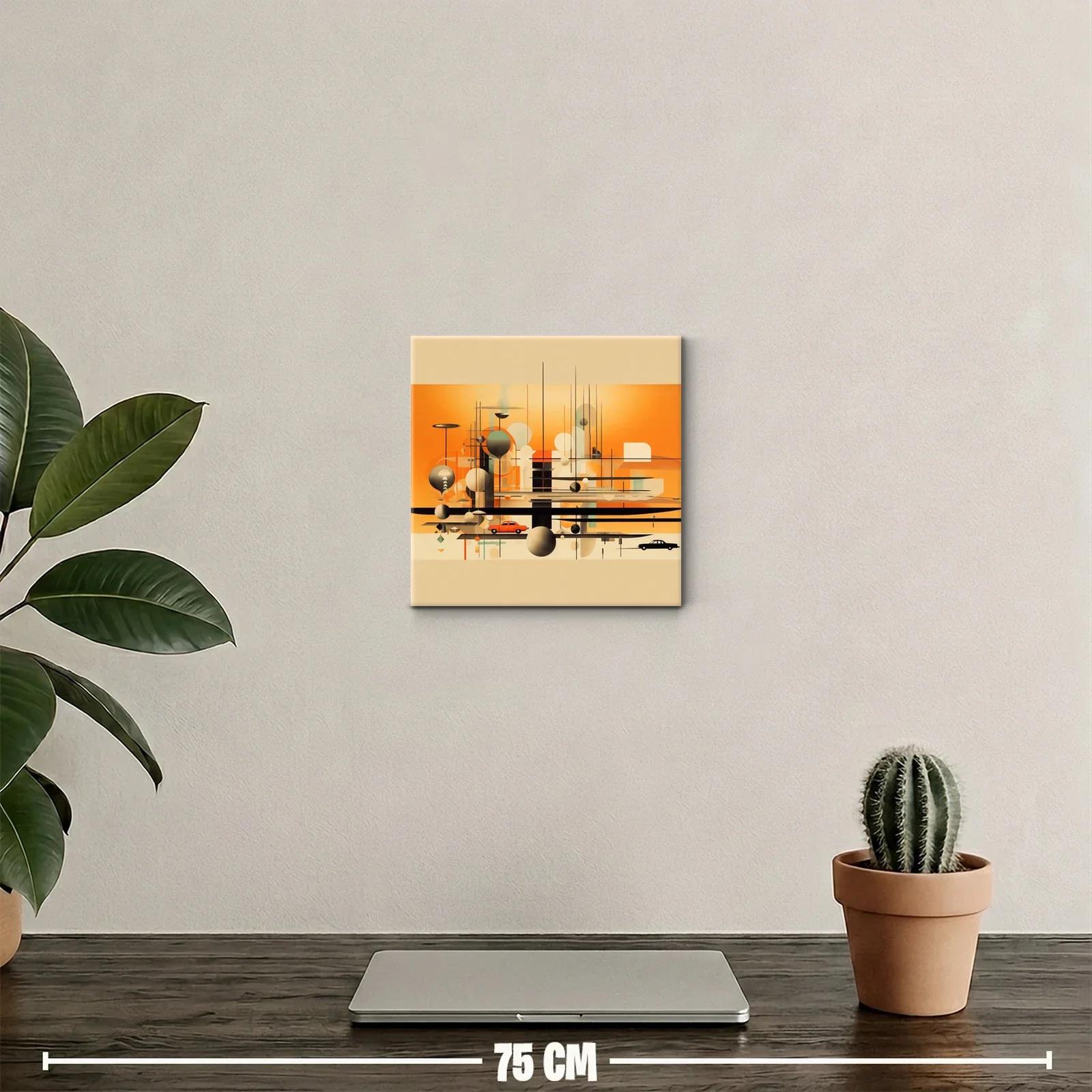 Composición abstracta urbana en tonos cálidos y neutros — miniatura 2