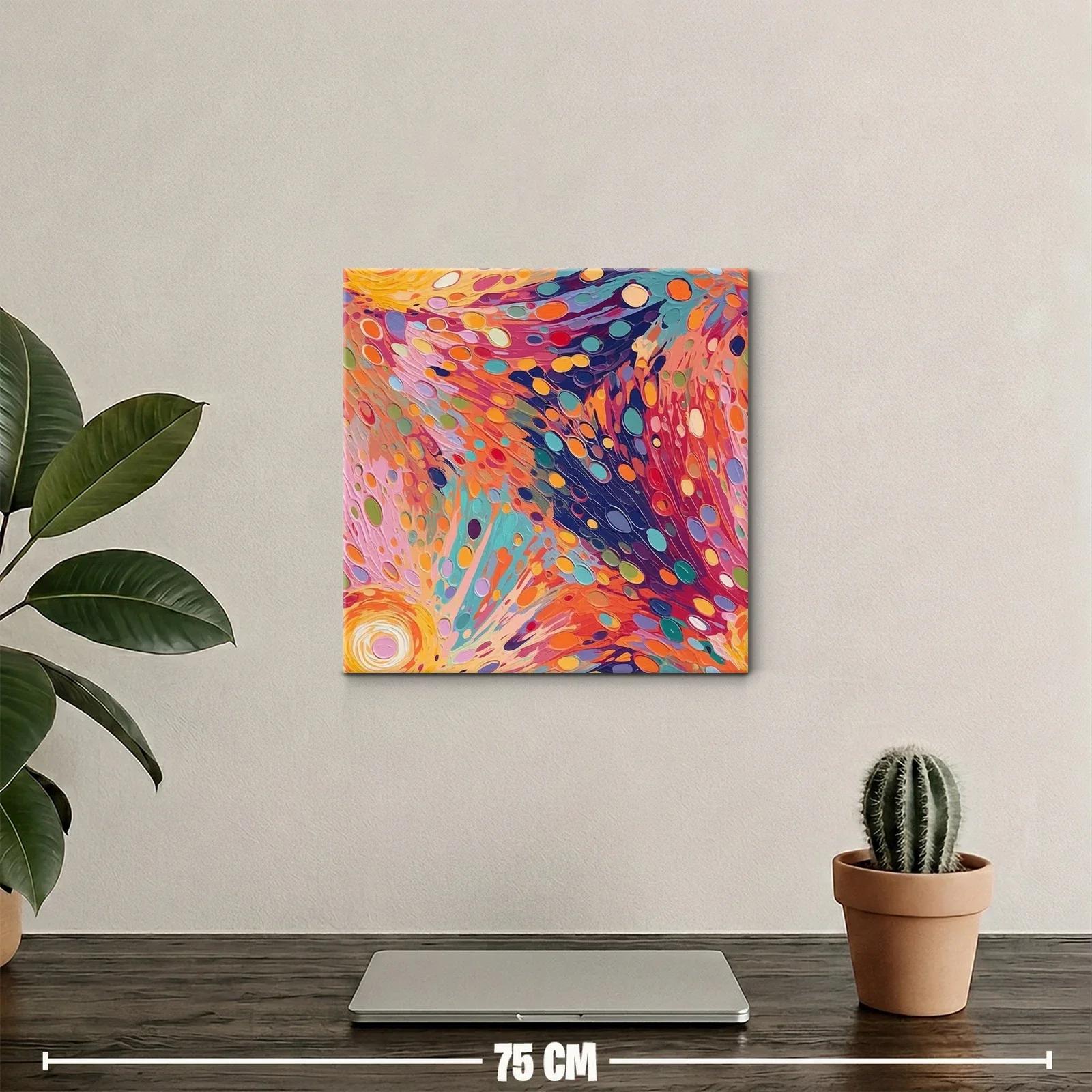 Cuadro vibrante con formas abstractas en tonos cálidos — miniatura 2