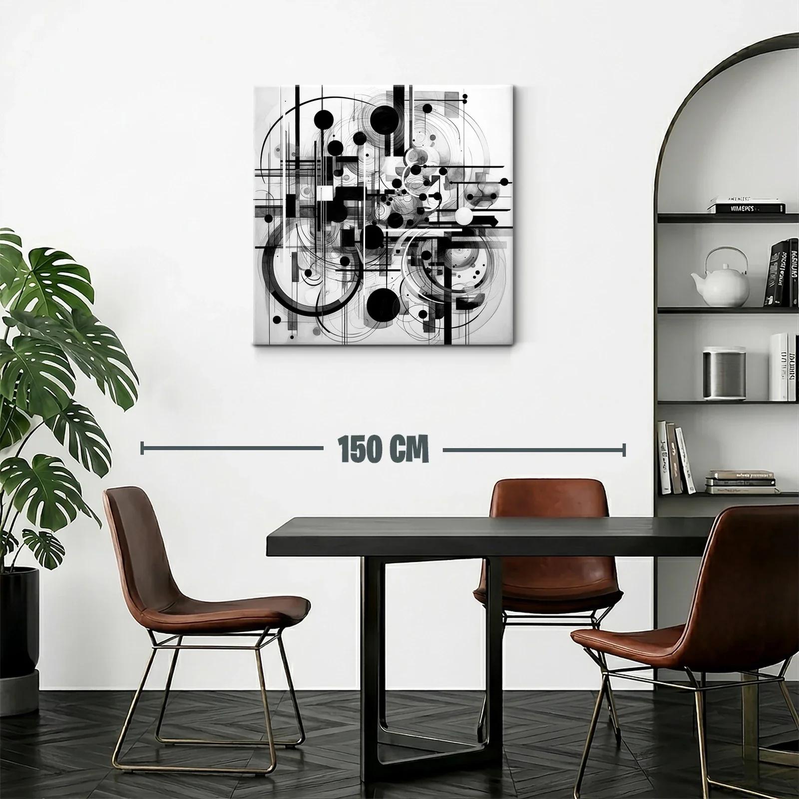 Composición abstracta en blanco y negro con formas geométricas — miniatura 2