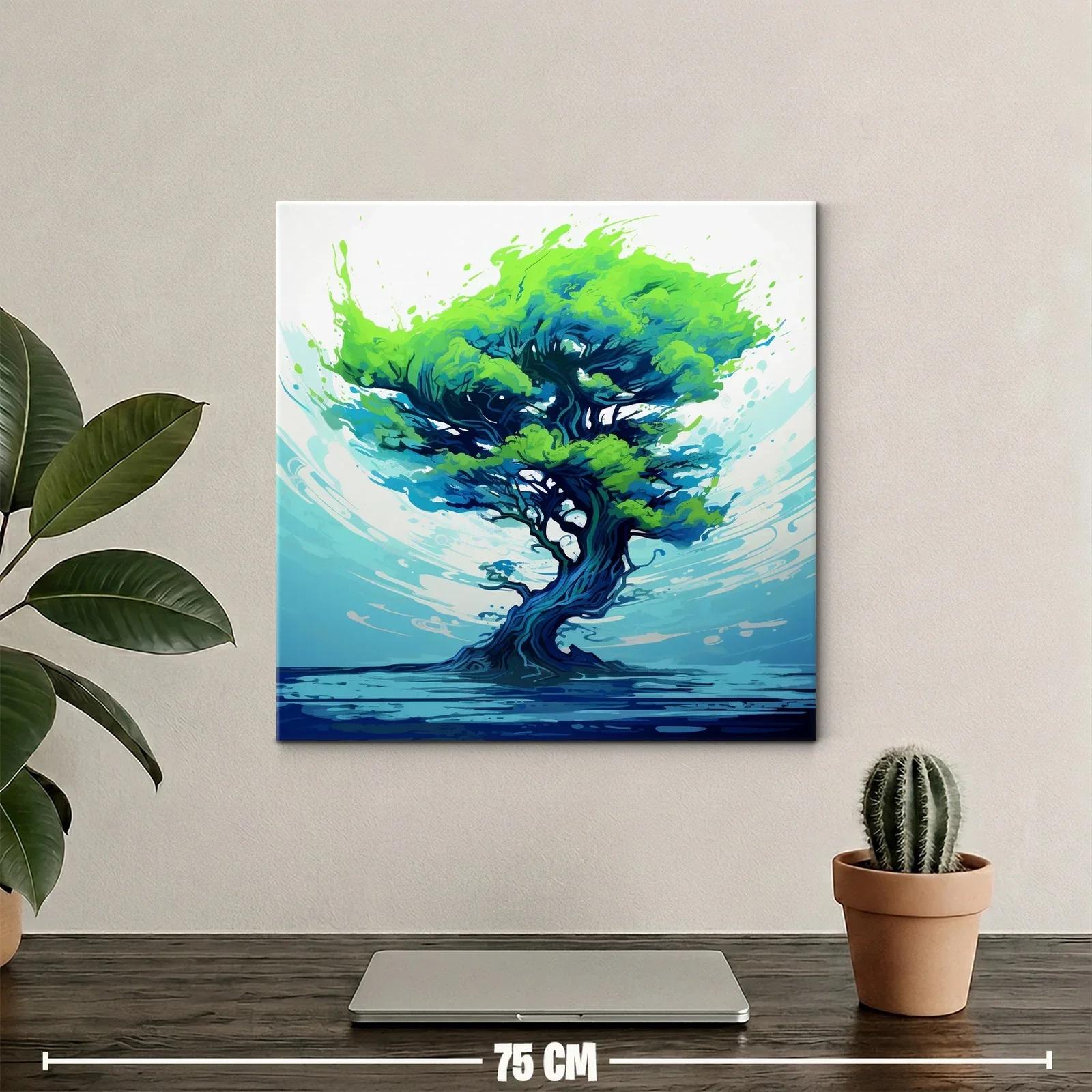 Árbol vibrante con tonos azules y verdes impactantes — miniatura 2