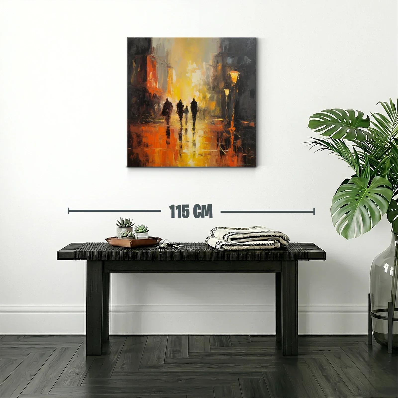 Atardecer Urbano con Siluetas Caminando entre Luces — miniatura 2