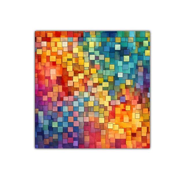 Cuadro abstracto con mosaico de colores vivos