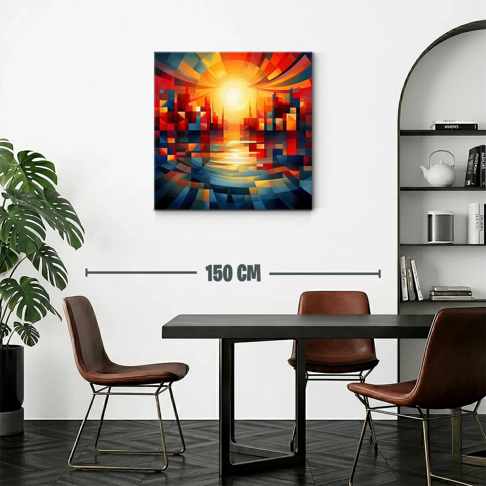 Atardecer abstracto con vibrantes formas geométricas — miniatura 2