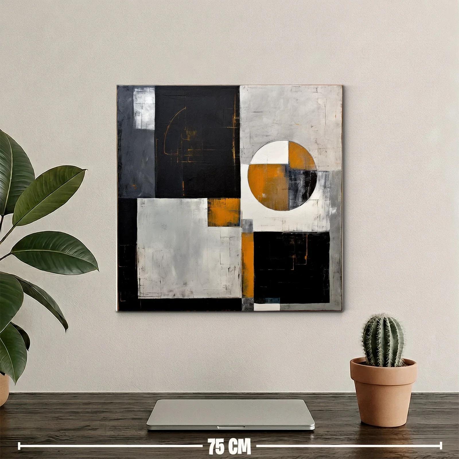 Composición geométrica con tonos negros y ocre — miniatura 2