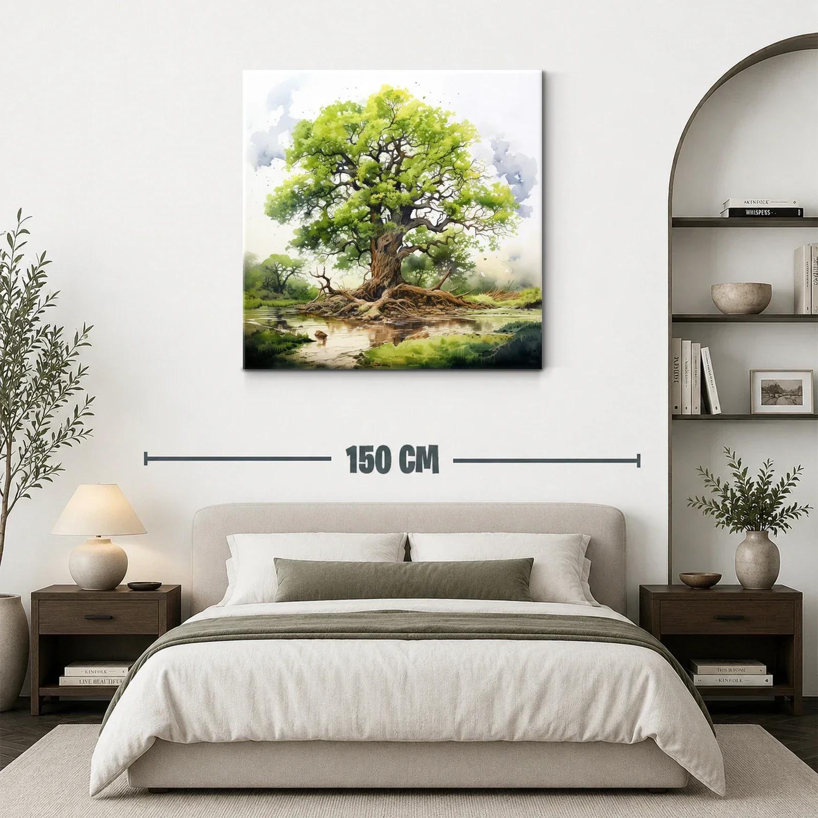 Majestuoso árbol junto a un tranquilo río en paisaje natural — miniatura 3